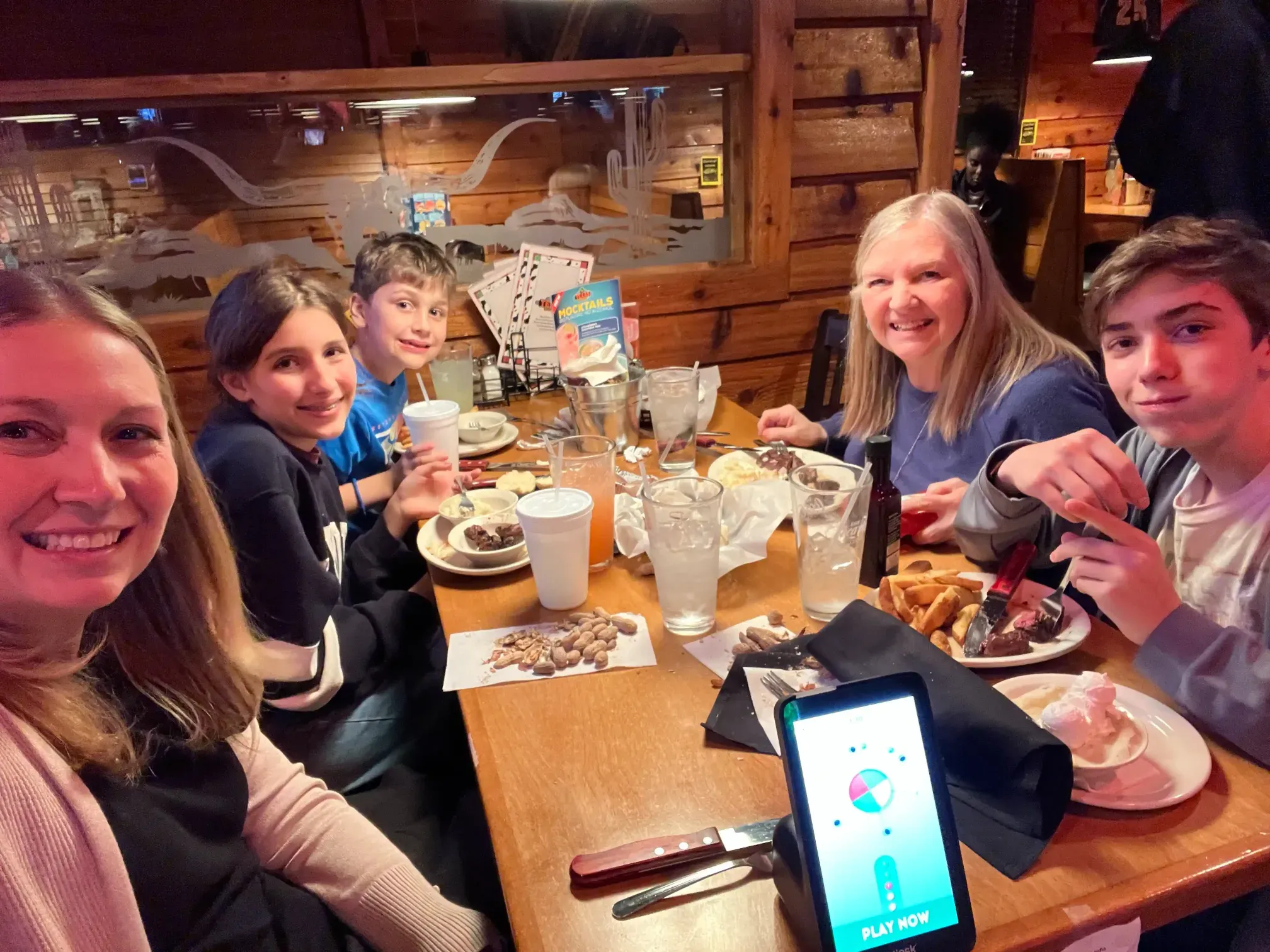 The kids with their grandmother