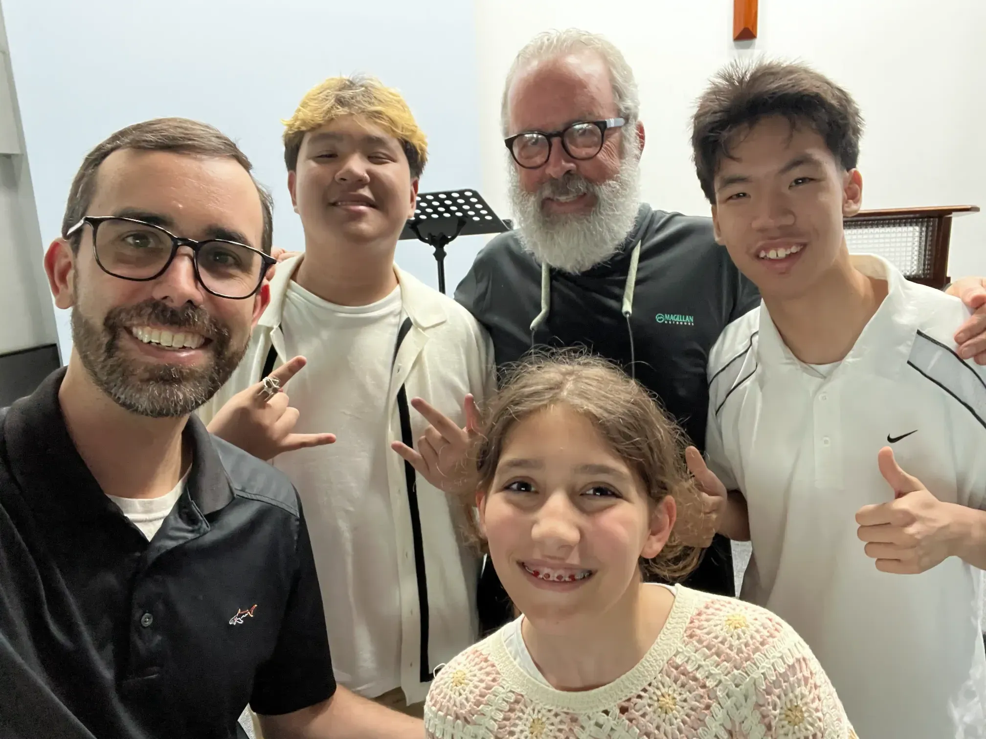 Jared's dad with our english students