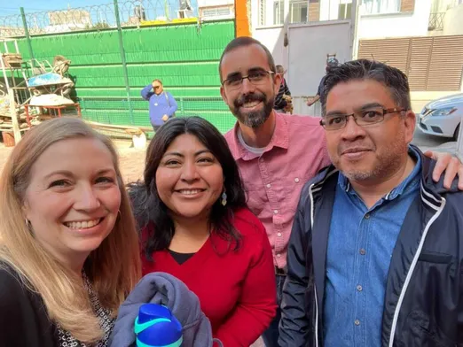 Saying goodbye to friends in Mexico