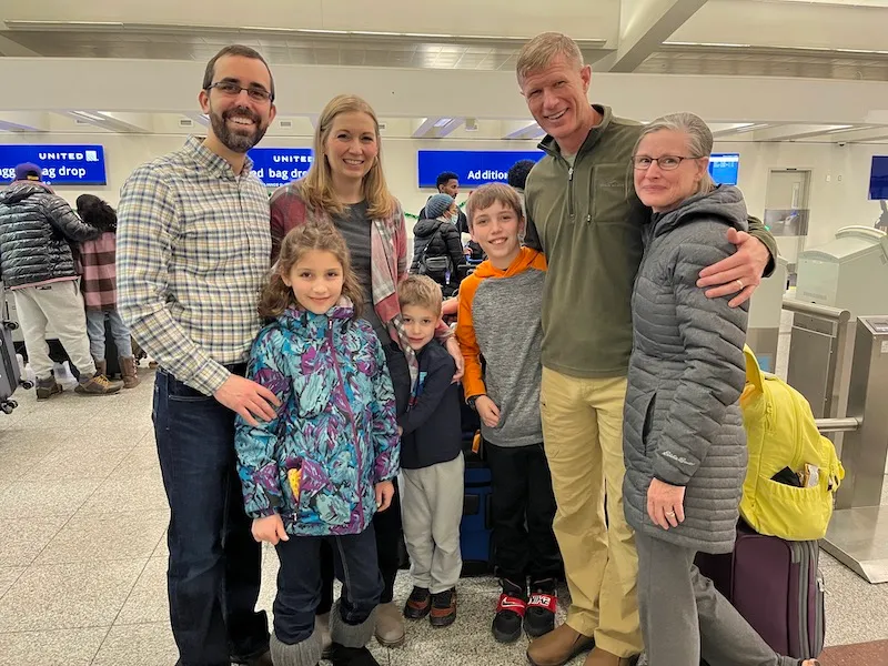 The Gerrards graciously helped us get our luggage to the airport.