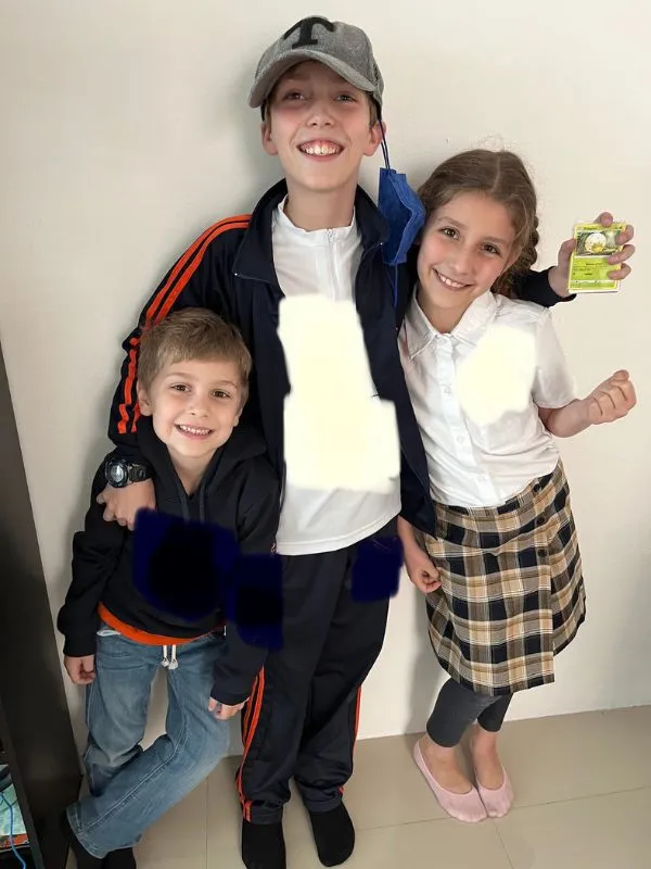 Kids in their school uniforms