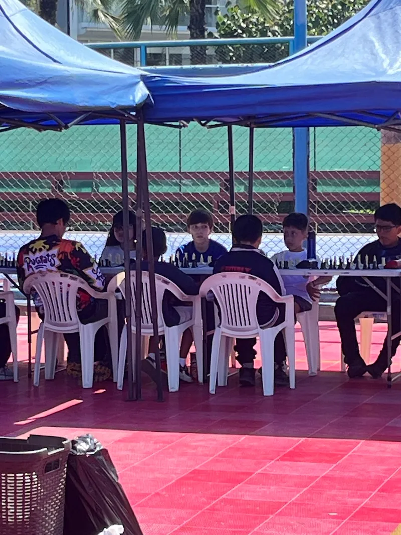 Joshua playing chess